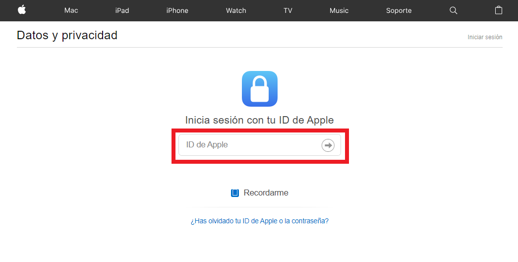 descargar los datos que Apple recopila sobre tu actividad