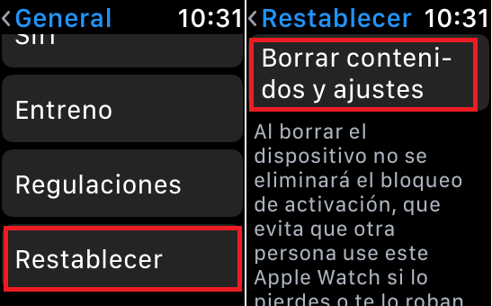 desenlazar tu Apple Watch de iPhone