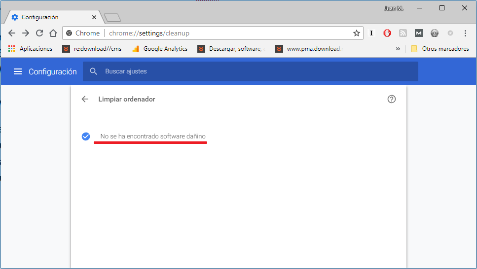 eliminar software y extensiones maliciosas en google Chrome