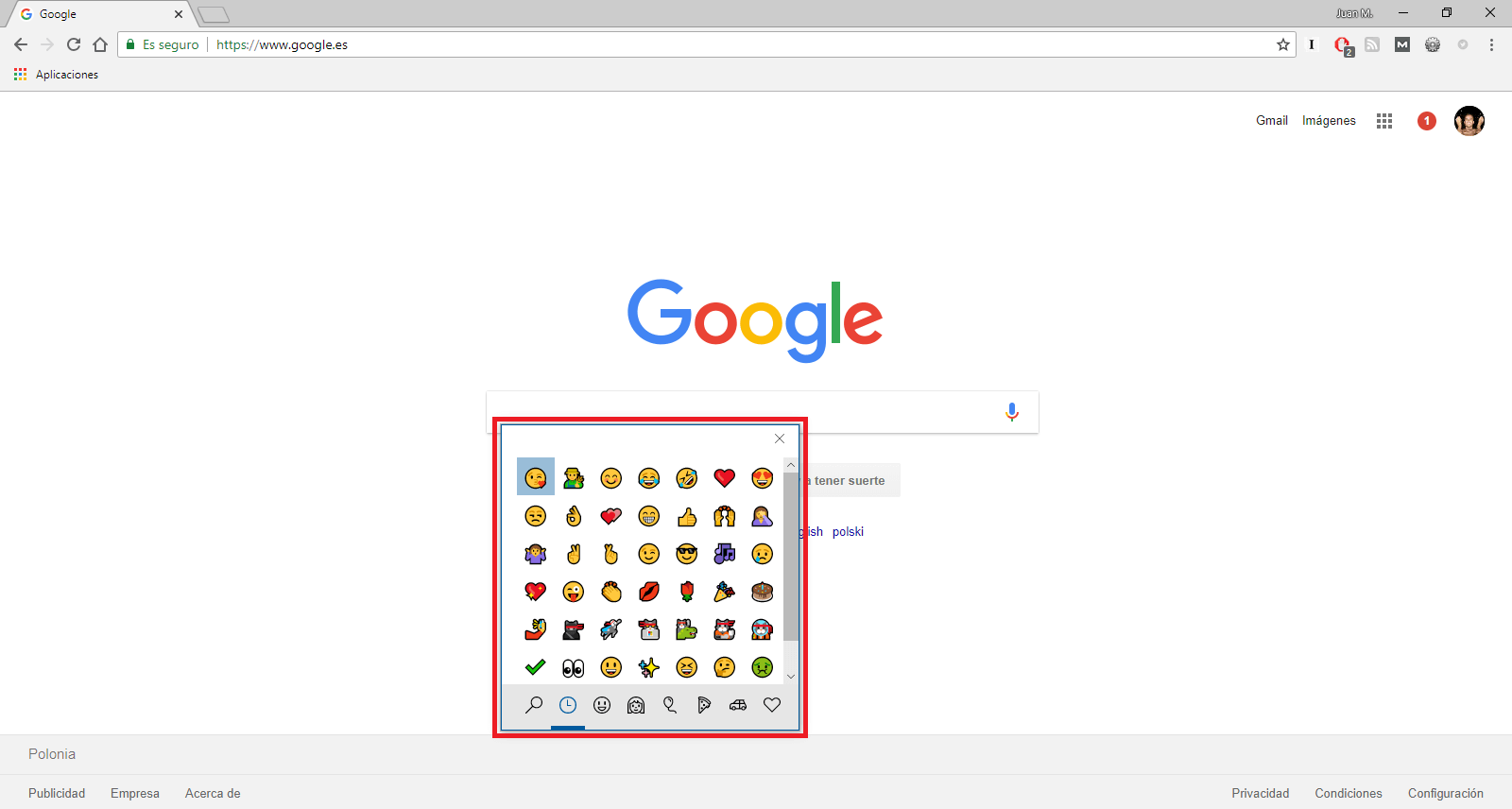 ya puedes usar emoticonos en Google Chrome