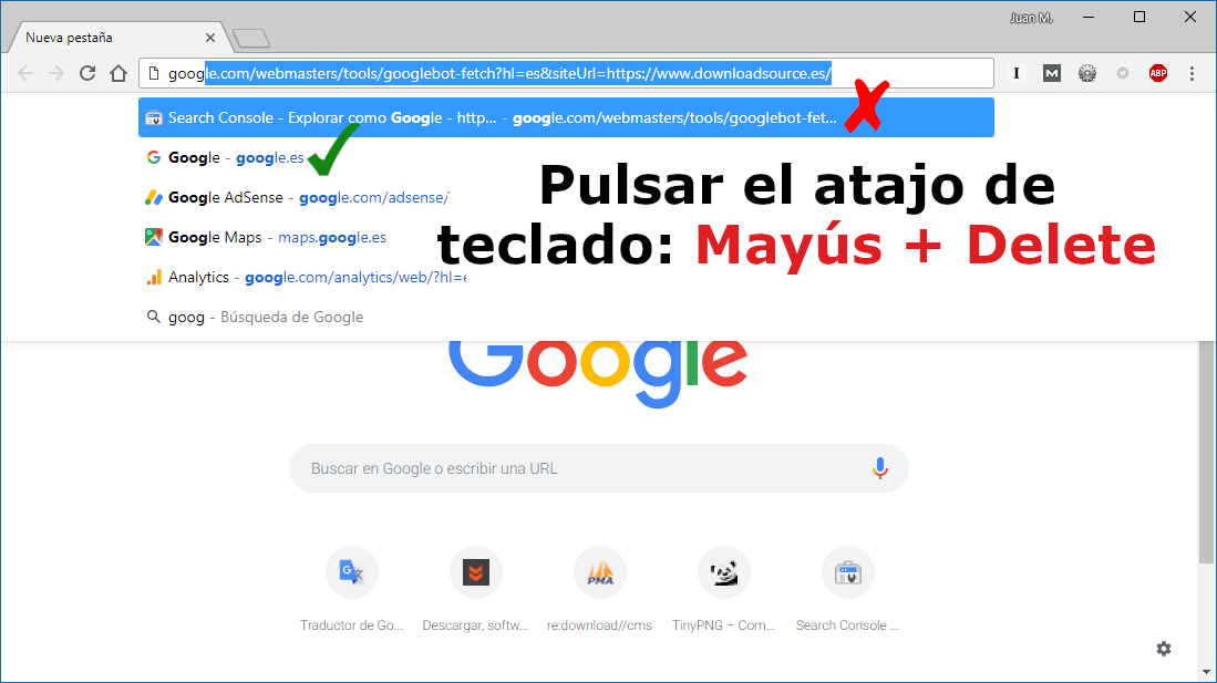 como personalizar la predicción de la herramienta autocompletar de Google chrome