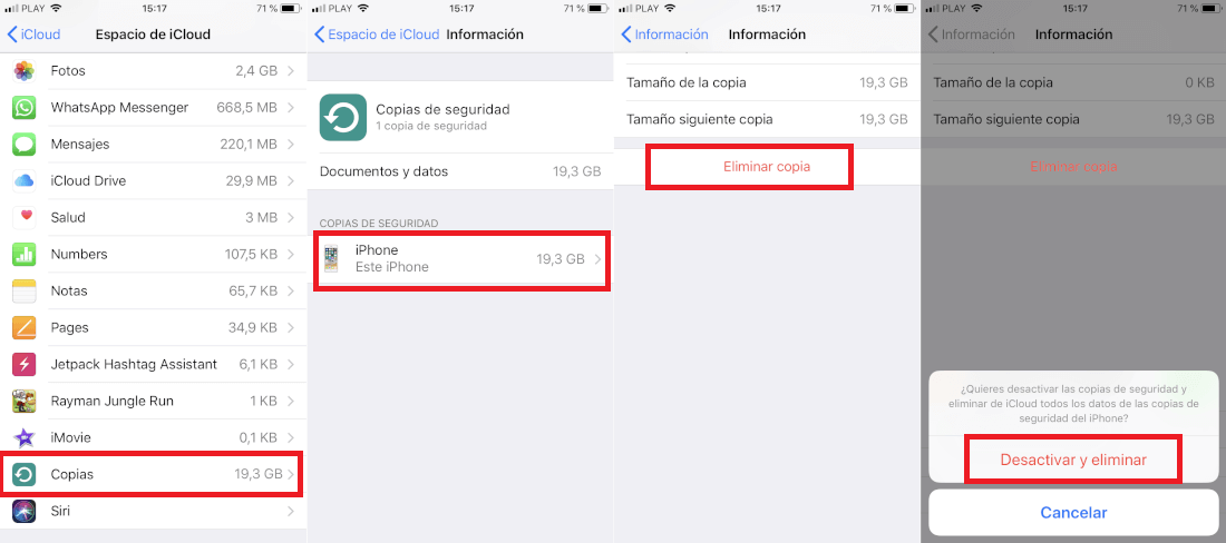 Como eliminar copias de seguridad de dispositivos iOS antiguos almacenadas en icloud