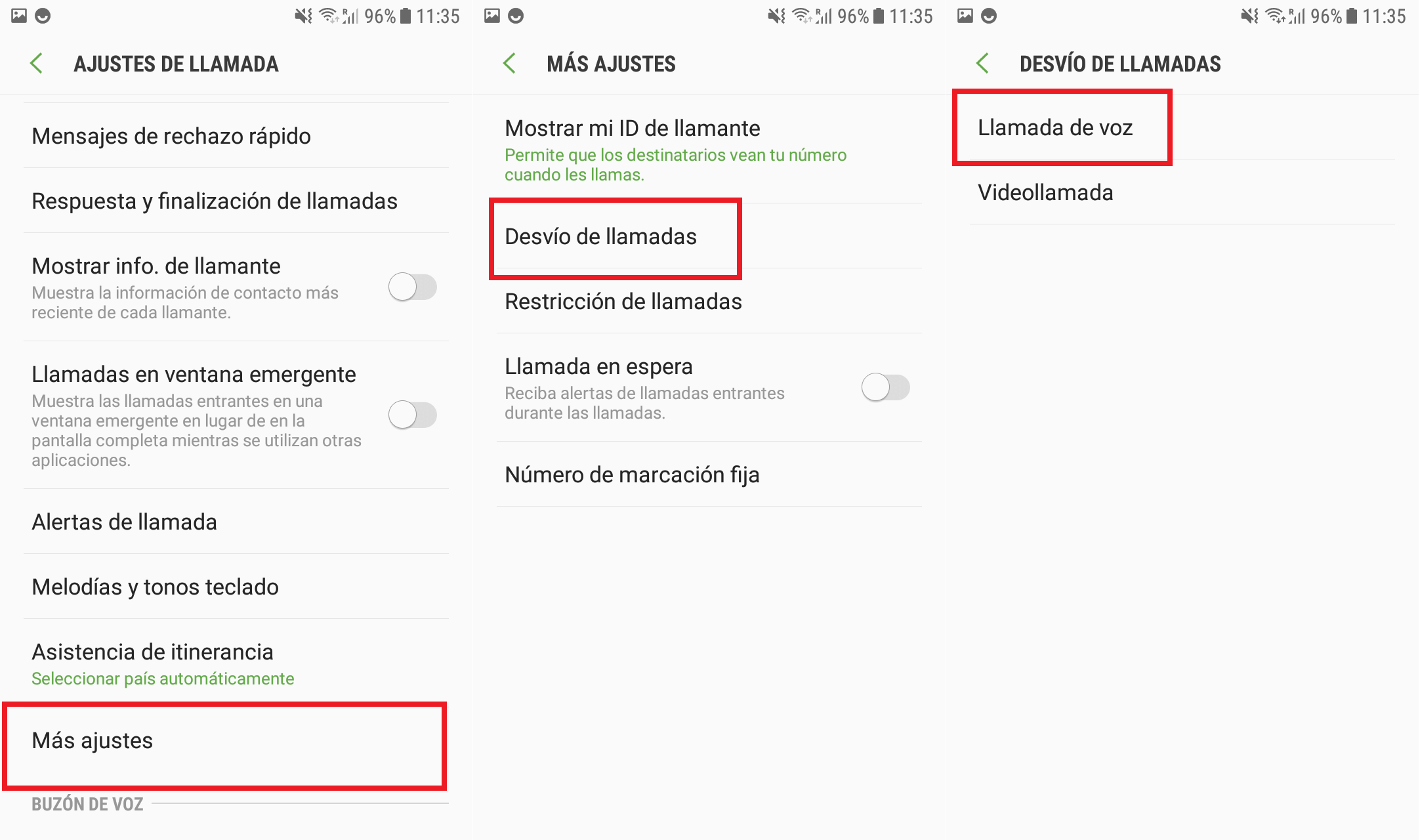 configurar el desvio de llamada en Android