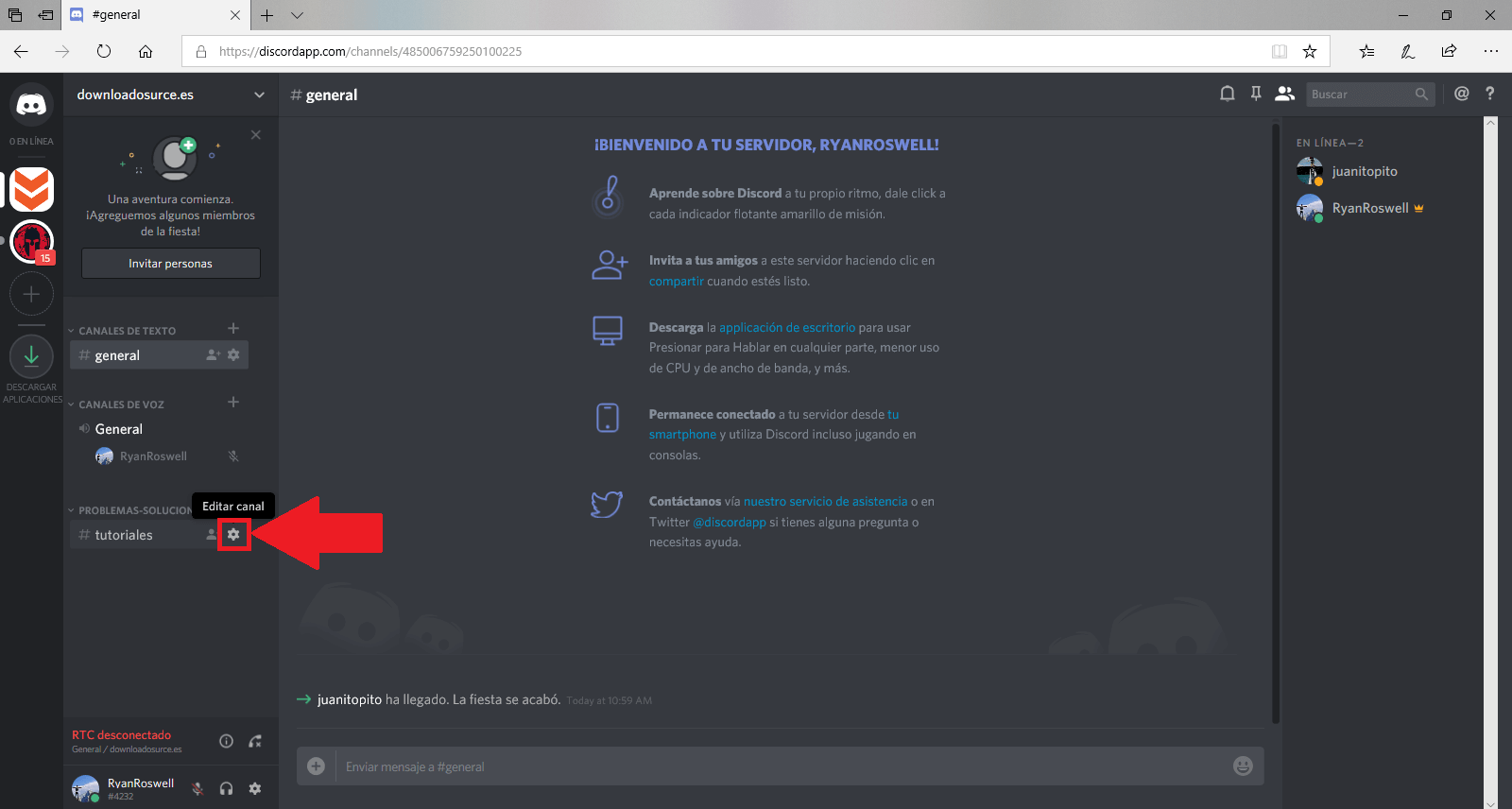 crear categorias en servidor de Discord