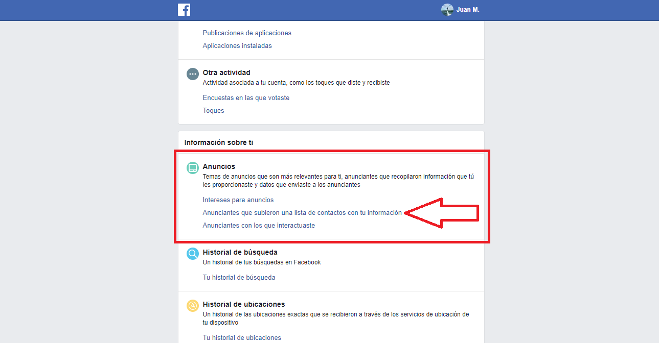 conoce la informacion de facebook compartida o vendida a anunciantes