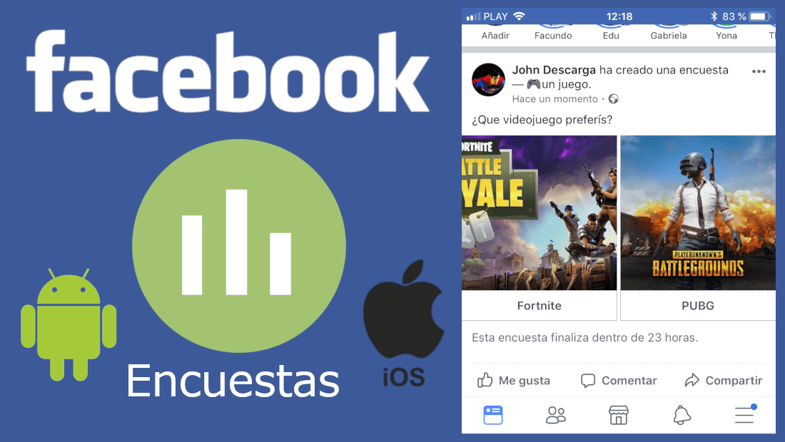 conoce como crear preguntas en facebook desde la app oficial de Android o iOS