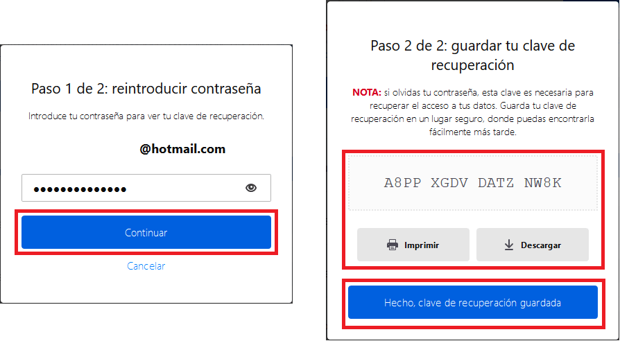 generar el codigo de recuperacion de firefox