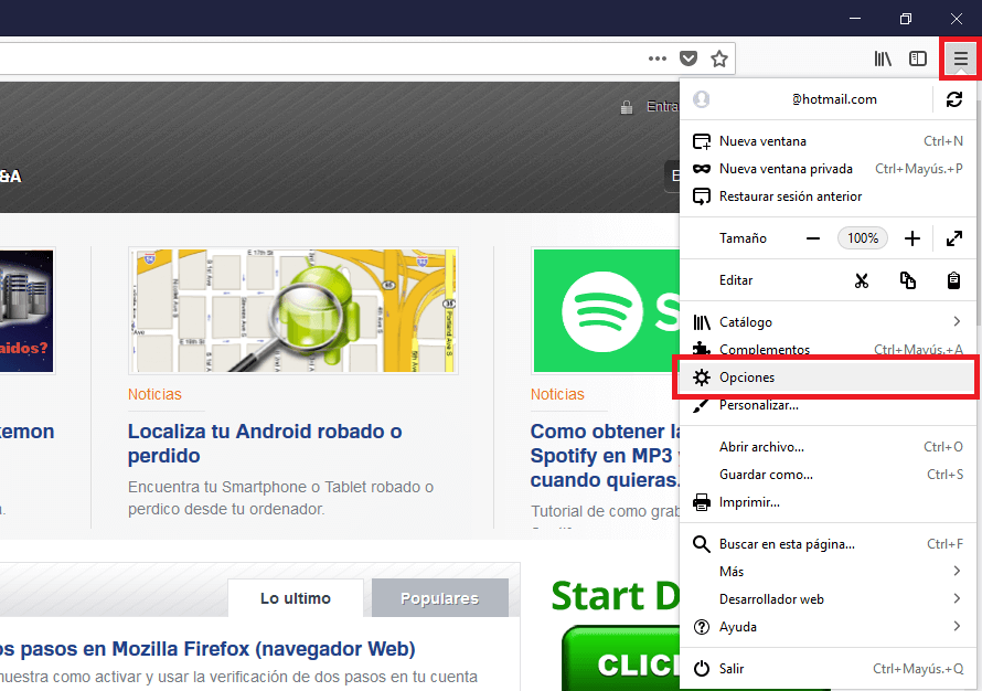 activar verificacion de dos factores en firefox