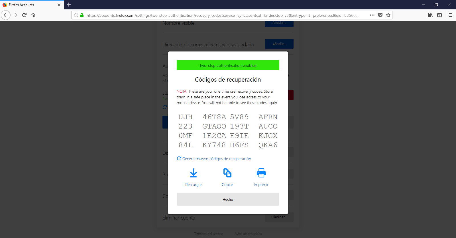 proteger tu cuenta de firefox con 2FA