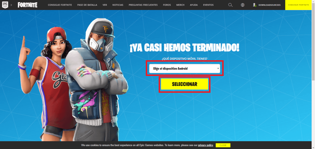 invitacion para fortnite para android