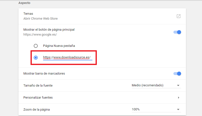 ¿Cómo poner los iconos en la página de inicio de Google Chrome?