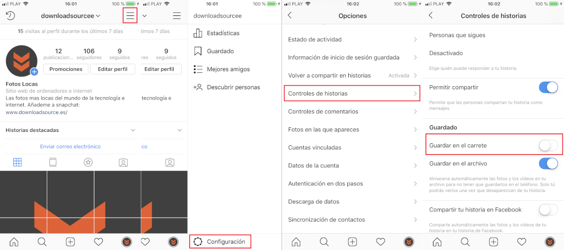 no dejar que las fotos de instagram se guarden en tu telefono