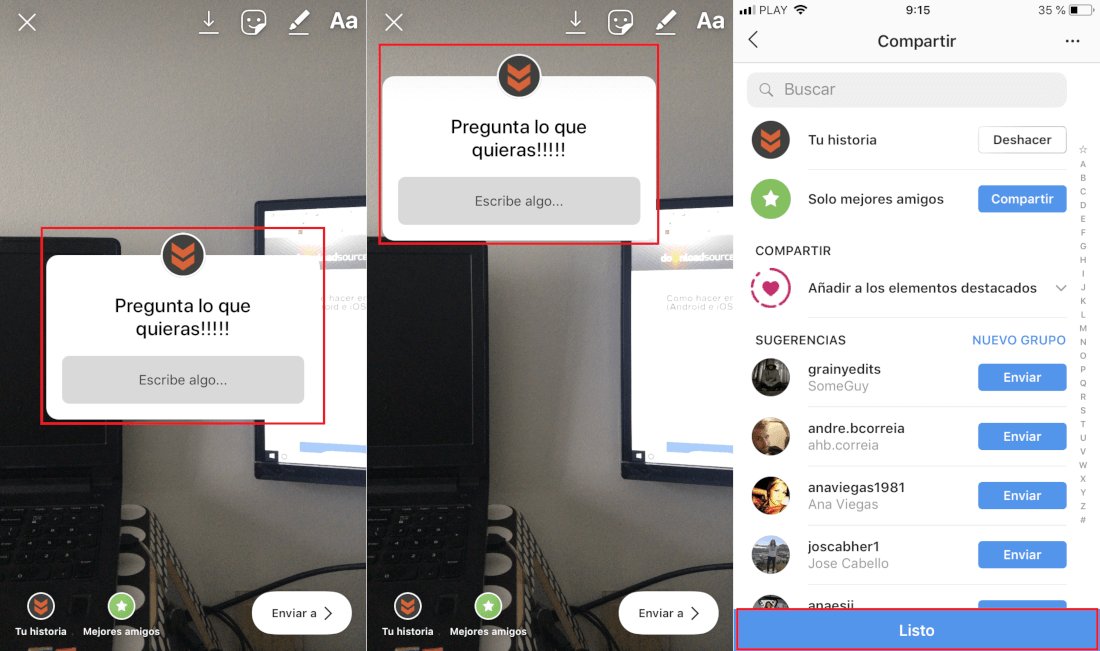 hacer preguntas en las historias de Instagram