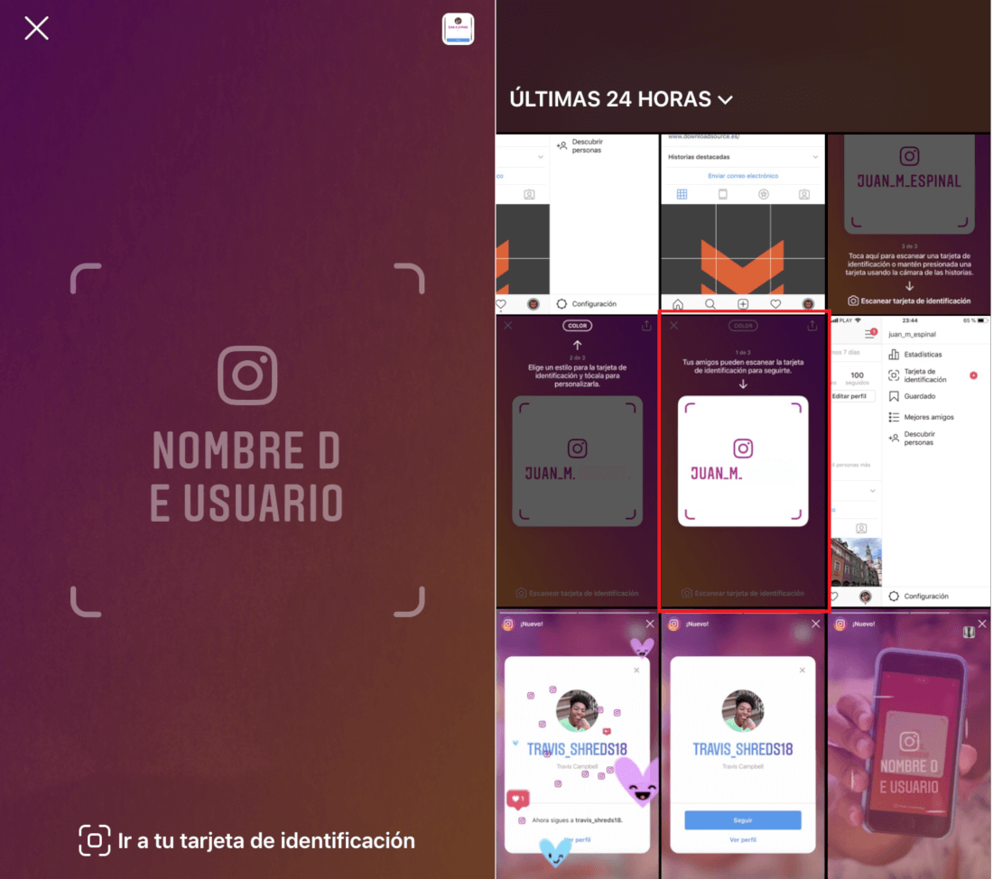 compartir tarjetas de identificacion de instagram