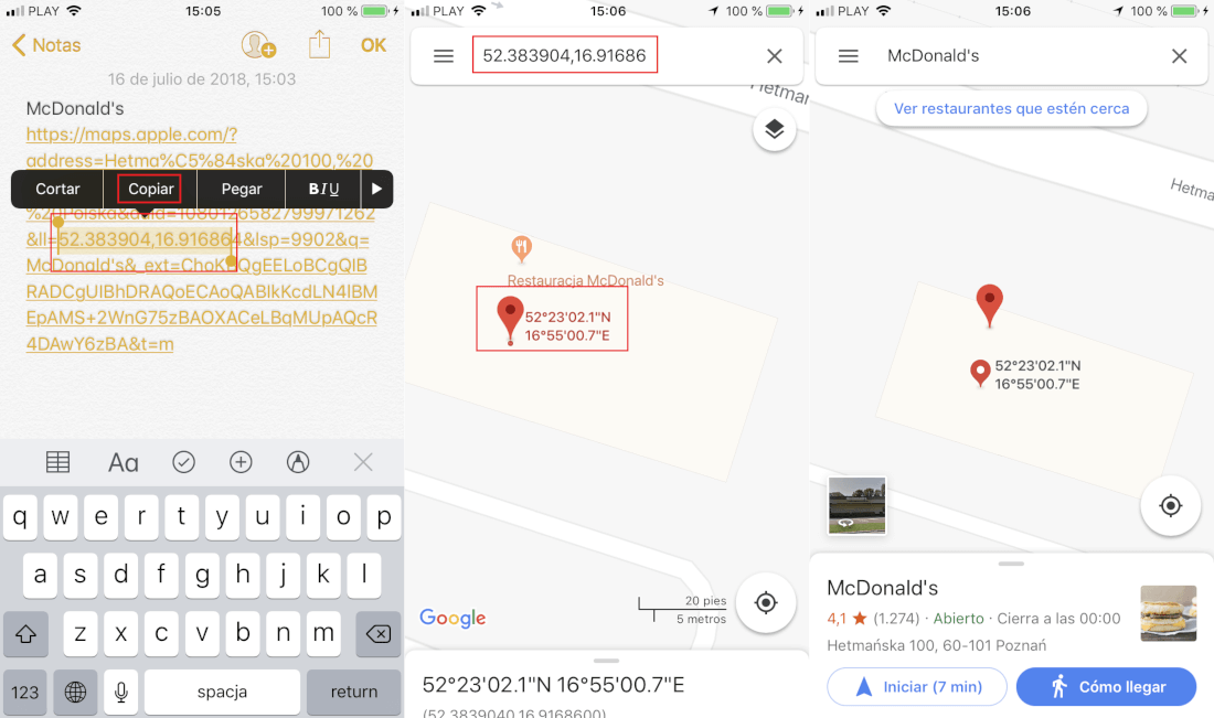 Como abrir cualquier enlace de Apple Maps en la aplicación de Google Maps