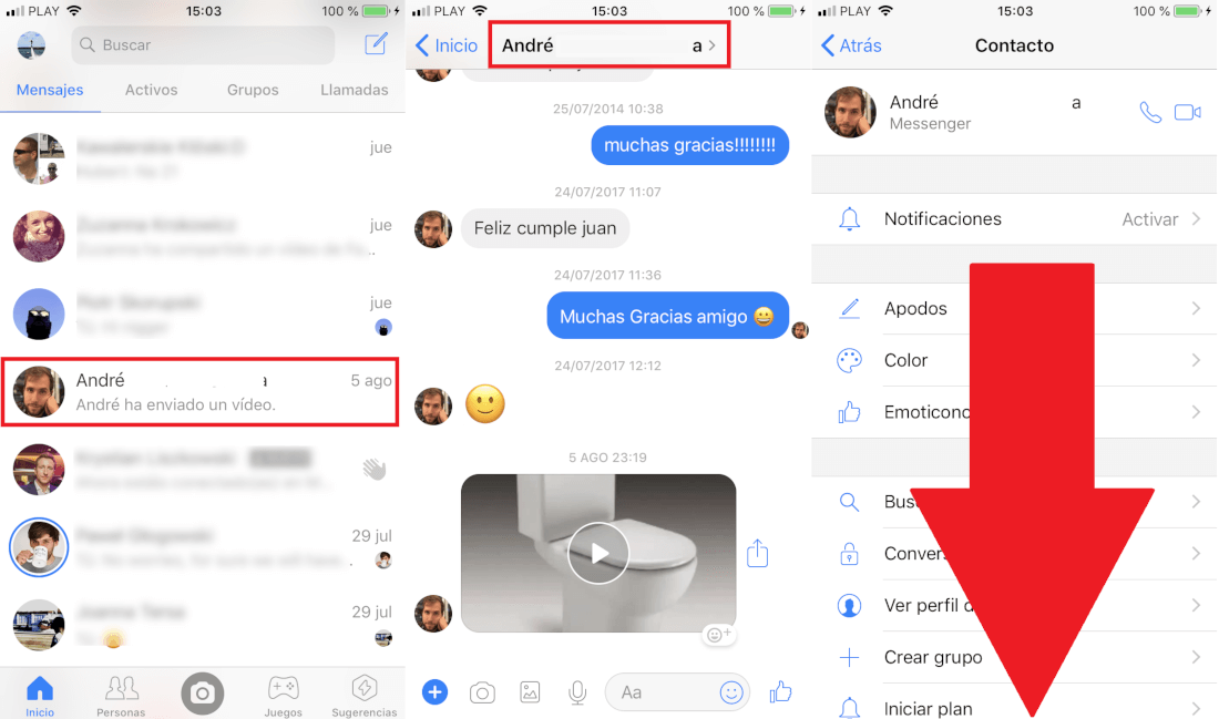 como recuperar mensjaes filtrados en facebook messenger