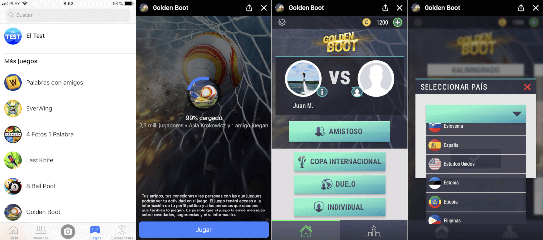 jugar al videojuego del mundial desde Messenger de Android o iOS