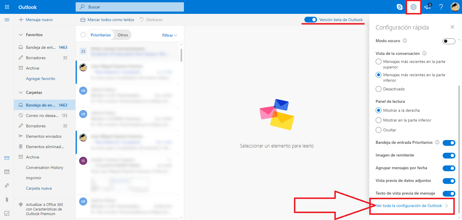 como descargar todos los datos de tu cuenta de Outlook.com
