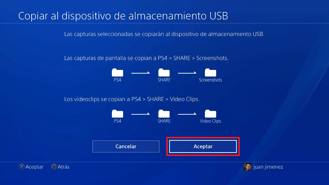 guardar las screenshots de tu PS4 en una USB para transferirlas a tu ordenador
