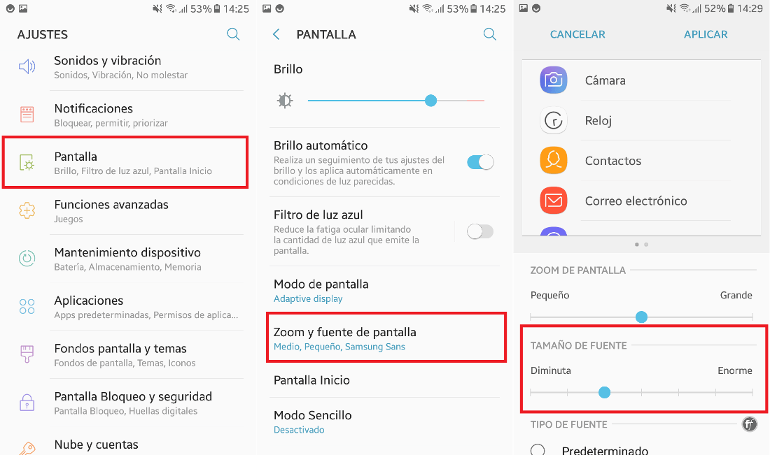 como cambiar el tipo de letra de tu telefono Samsung con android