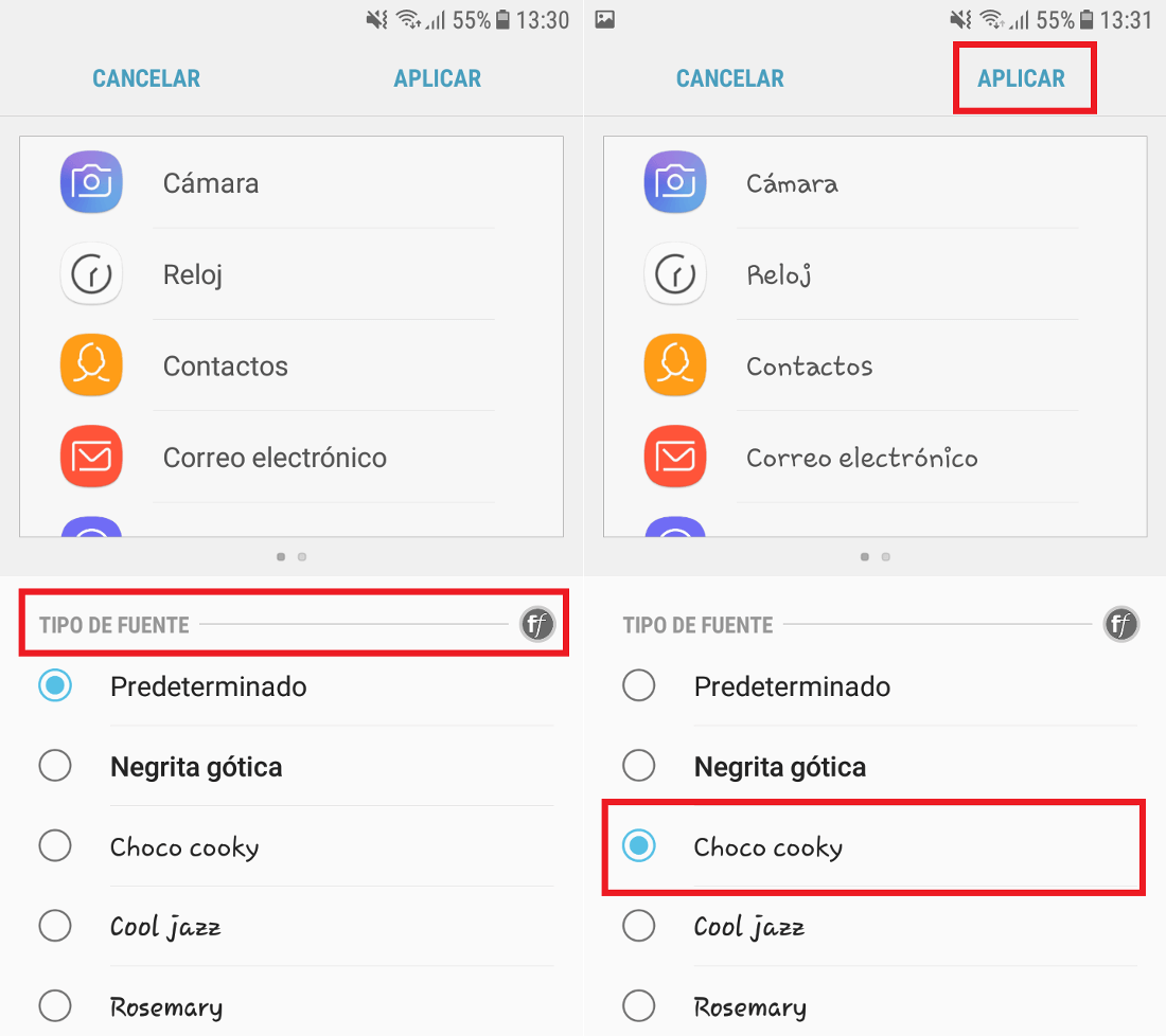 como personalizar el tipo de letra de tu dispositivo Samsung con Android