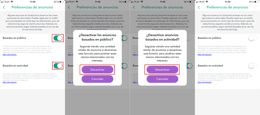 personaliza la información personalizar que Snapchat utiliza para mostrarte dentro de la app en Android e iOS