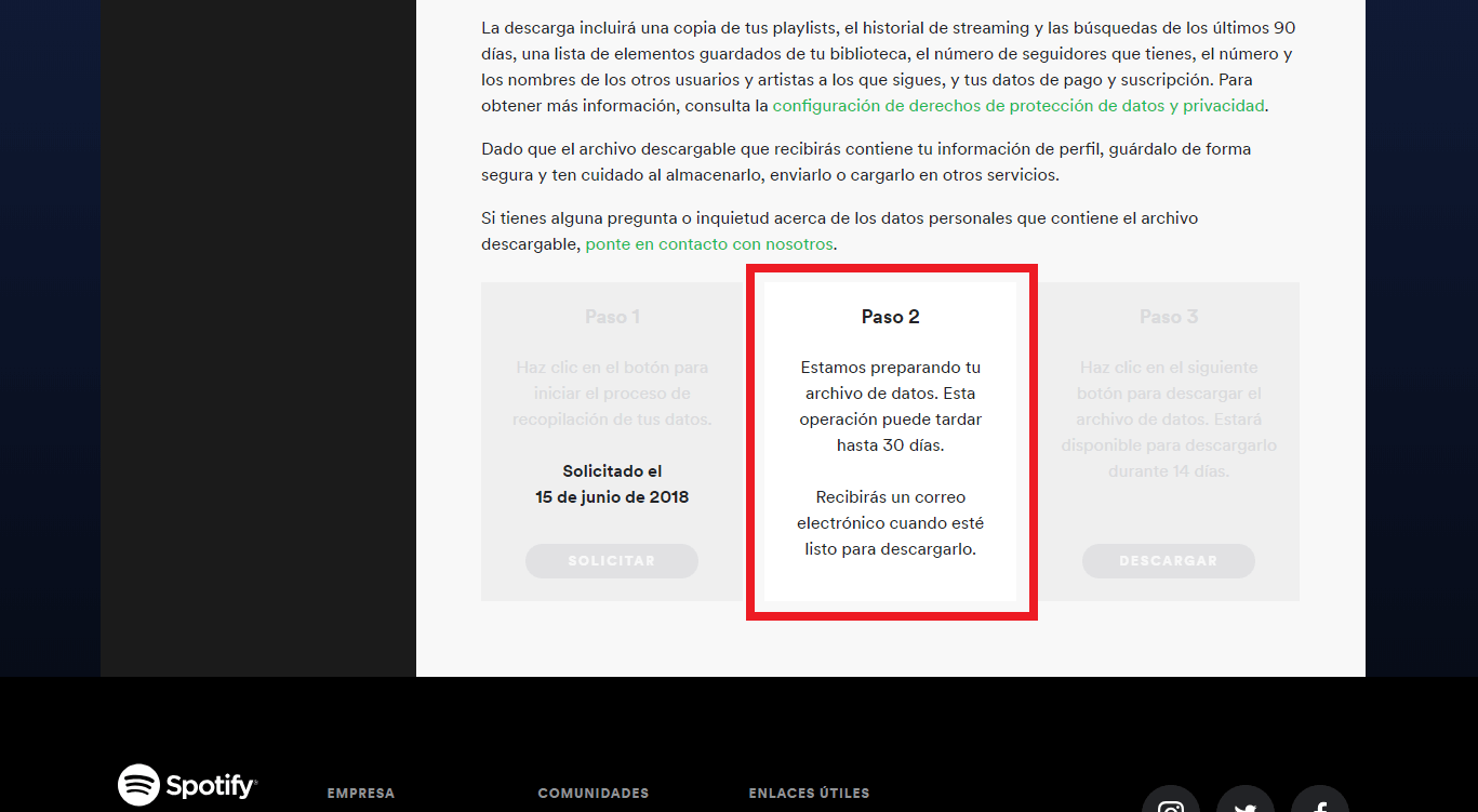 spotify guarda información de los usuarios