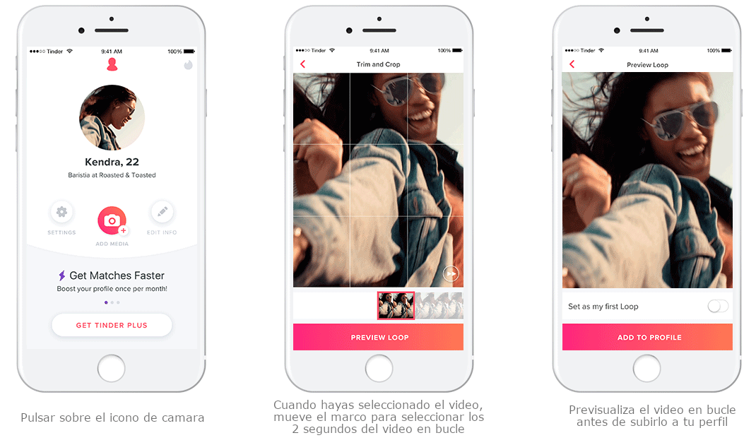 añadir Gif a tu perfil de Tinder