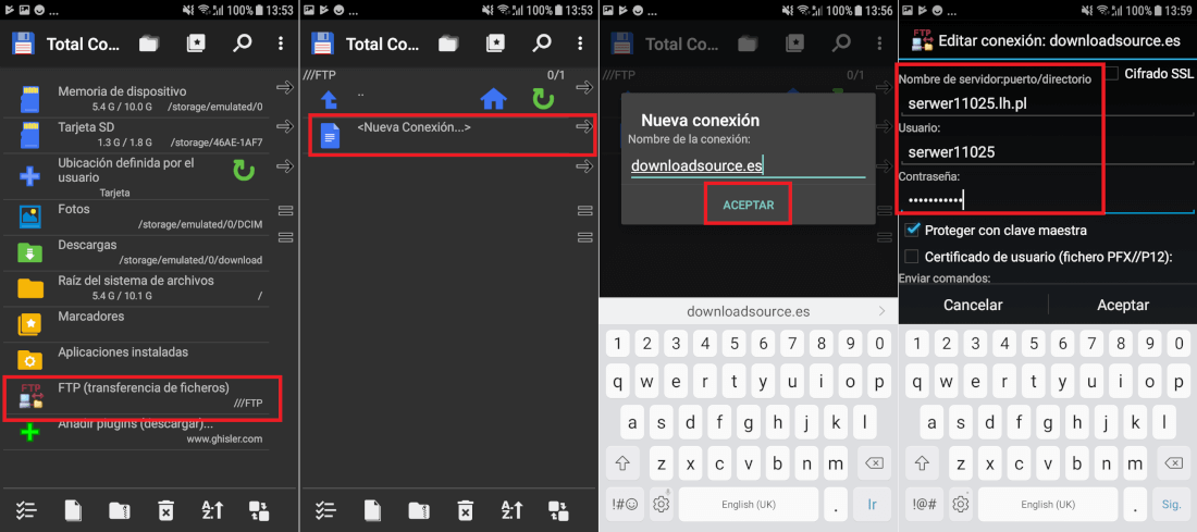 como acceder al servidor FTP desde tu telefono Android