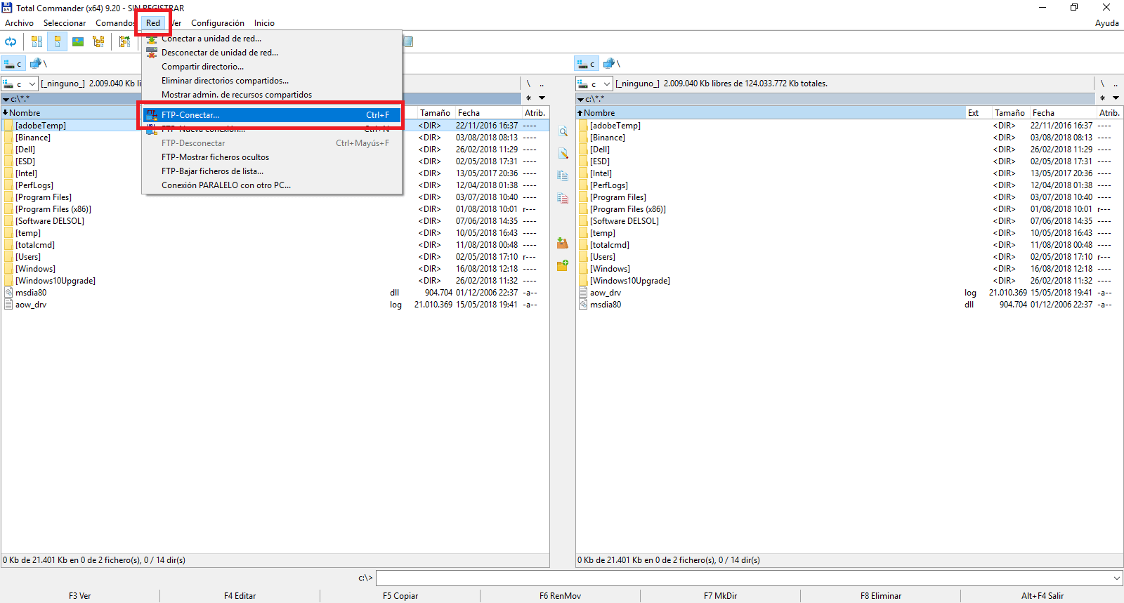 total Commander permite conectar tu servidor FTP con tu ordenador o telefono android