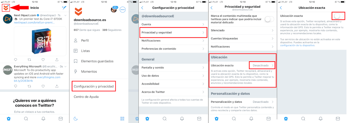 Twitter y como publicar tu localización en tus Tweets