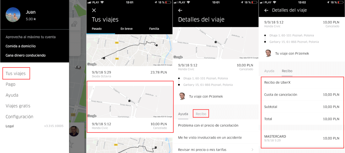 pedir que nos devuelvan el dinero en Uber.