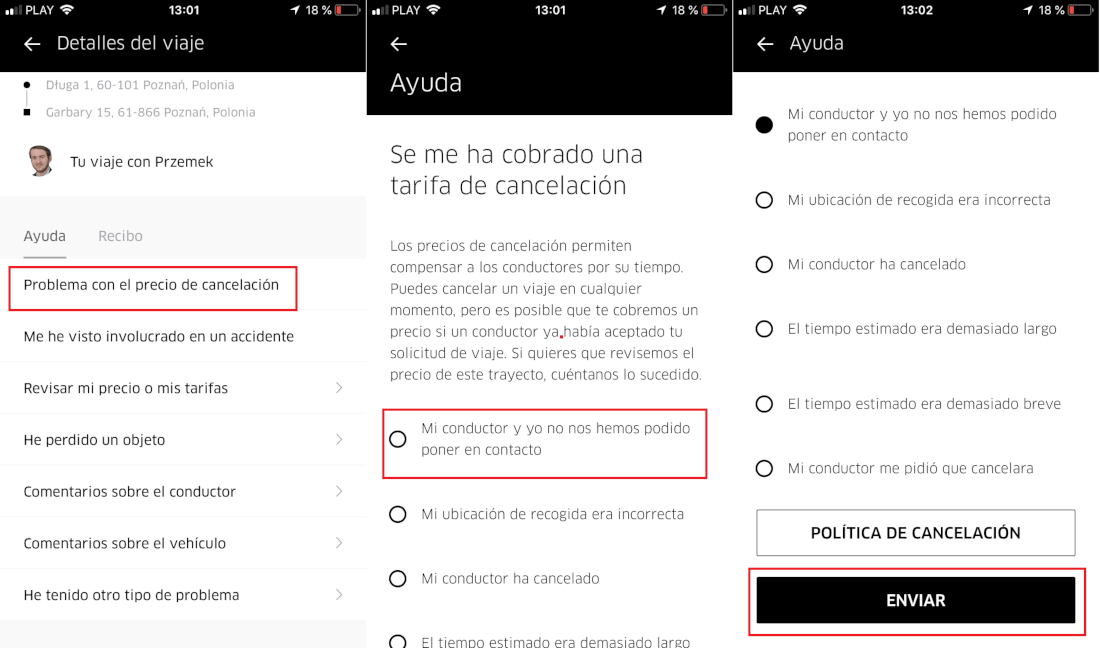 Como pedir reembolso no Uber