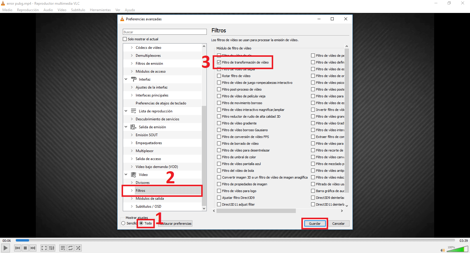 el programa VLC permite girar cualquier video