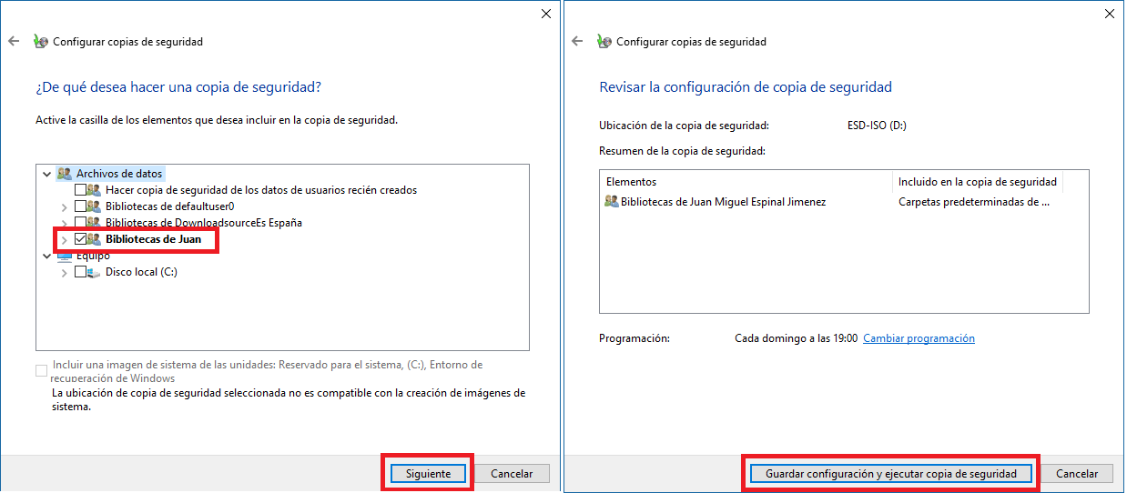 copia de seguridad de tu perfil de usuario de Windows 10