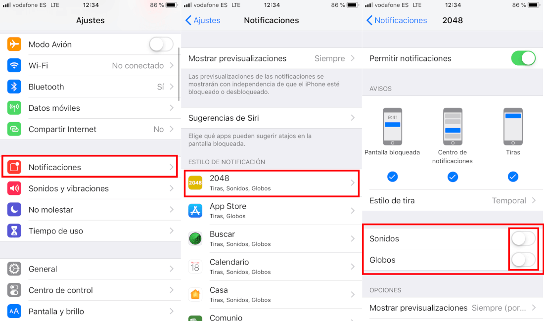 activar las notificaciones silenciosas en iPhone