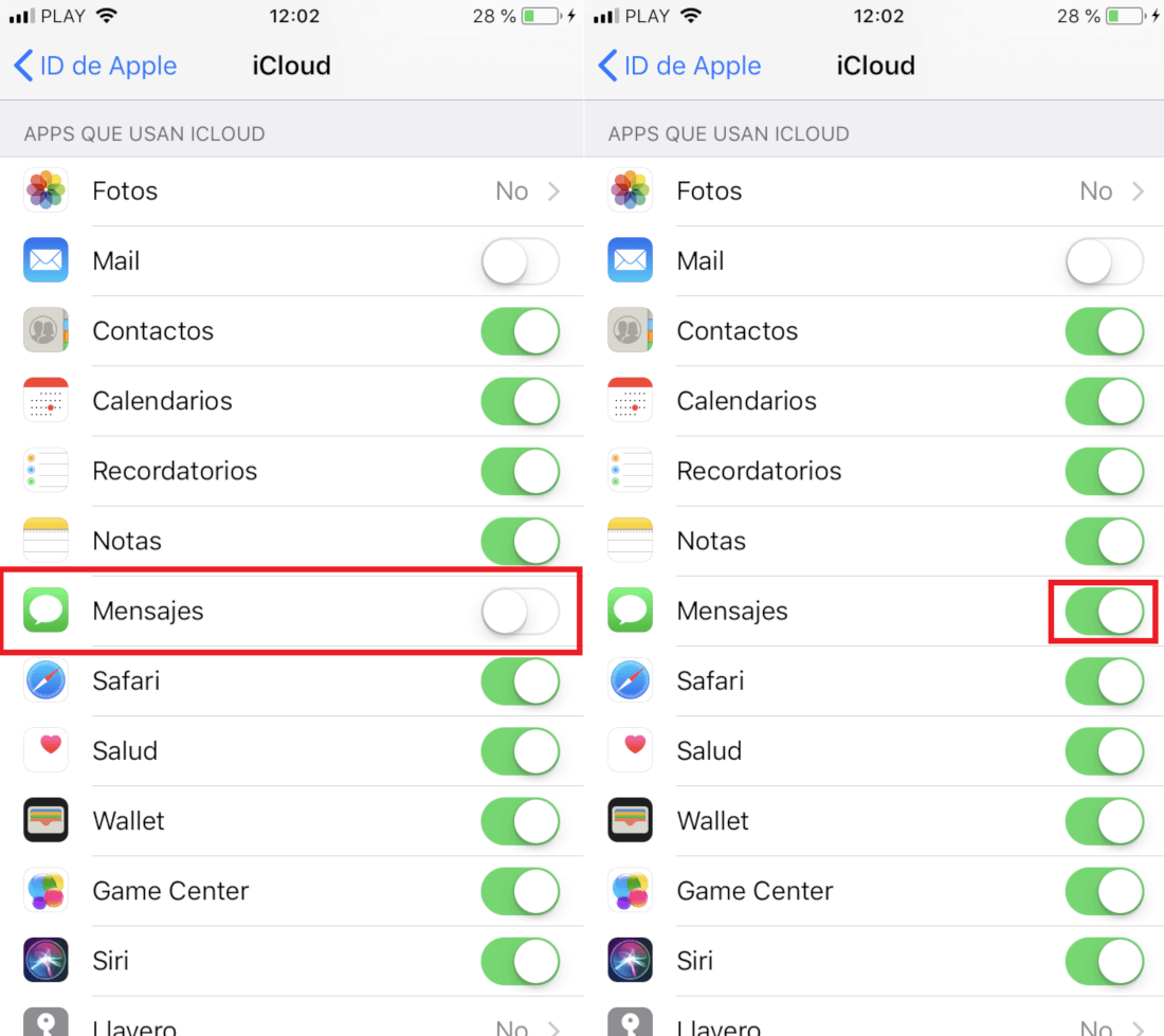 usa icloud para copia de seguridad o sincronizar los mensajes con otros iphones