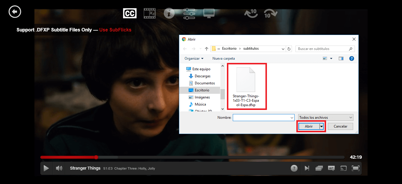 agregar subtitulos personalizados en Netflix
