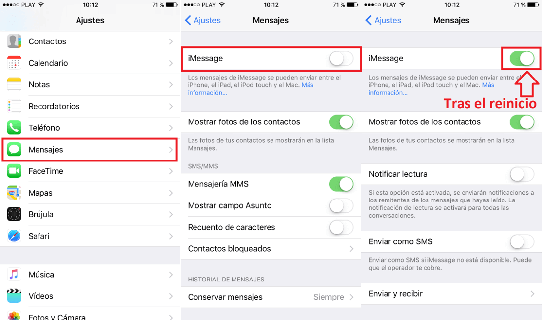 solucionar la activación de iMessaje y FaceTime en iPhone y iPad