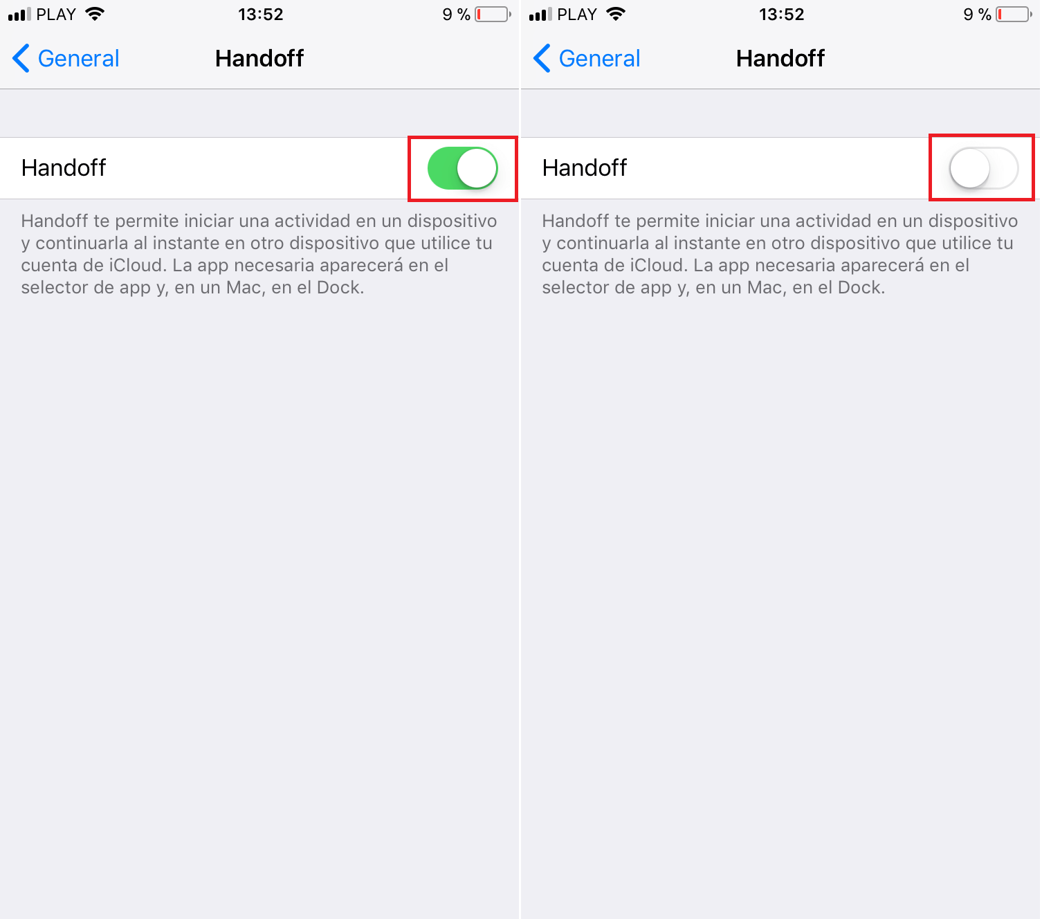 compartir tareas entre iPhone o Mac con Handoff