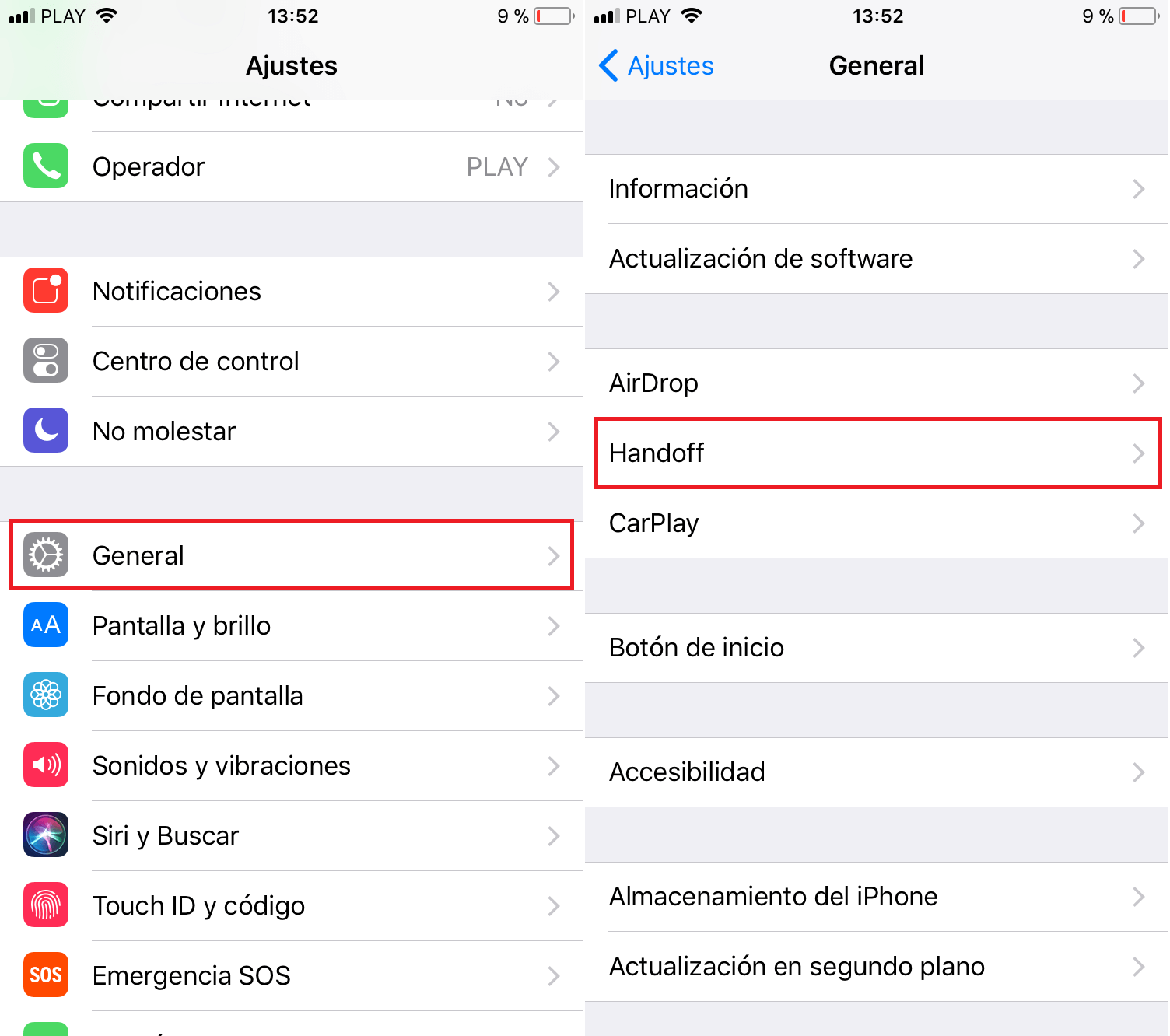 Handoff desactivado para evitar continuar con lo que estas haciendo en tu Mac o iPhone