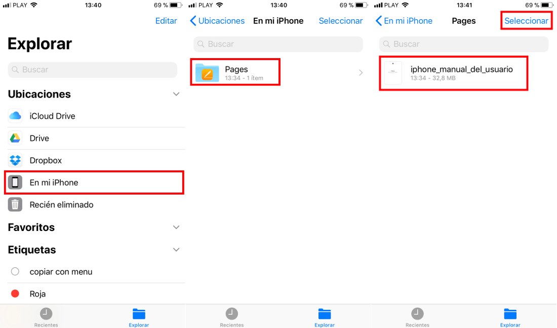 Nueva app Archivos para guardar archivos en iPhone con iOS 11