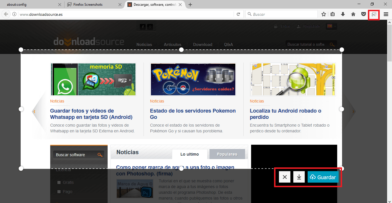 tomar una captura de pantalla con la nueva función de Mozilla Firefox