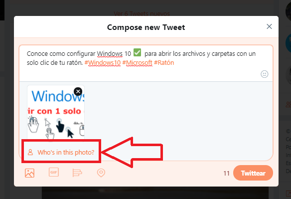 como etiquetar amigos en las fotos de Twitter