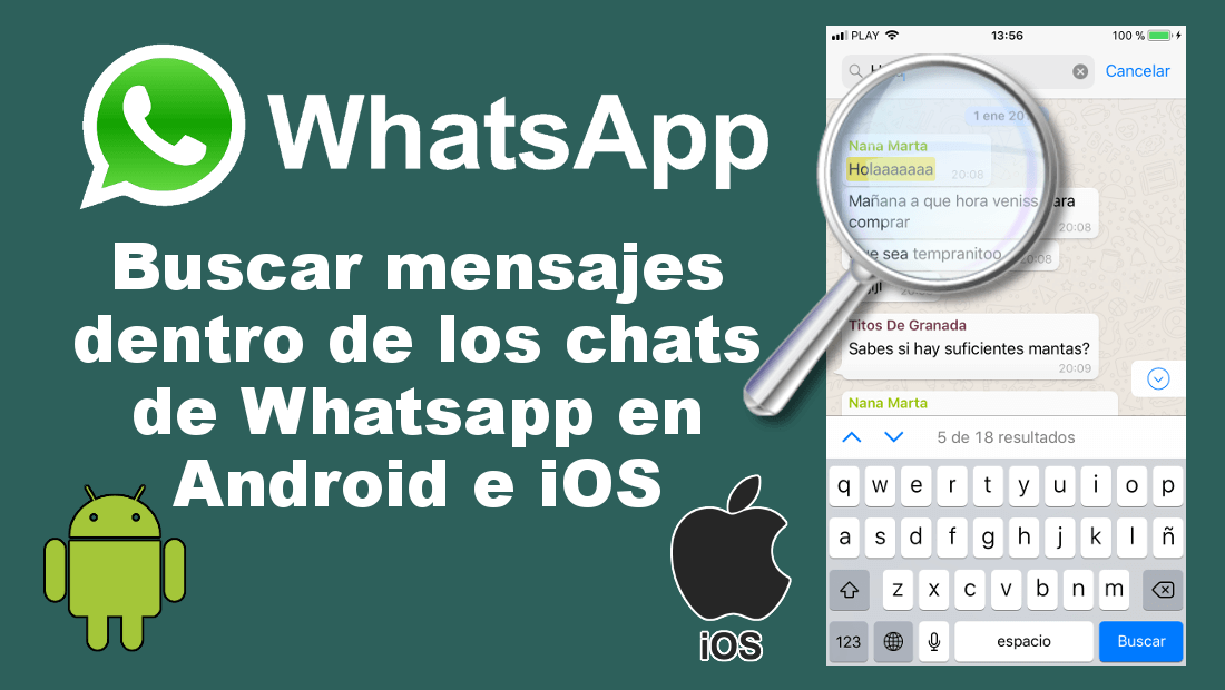 como buscar mensajes enviados en los chats de Whatsapp