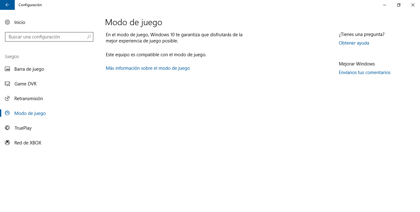 desactivar el modo de juego en windows 10 tras la actualización Fall Creators