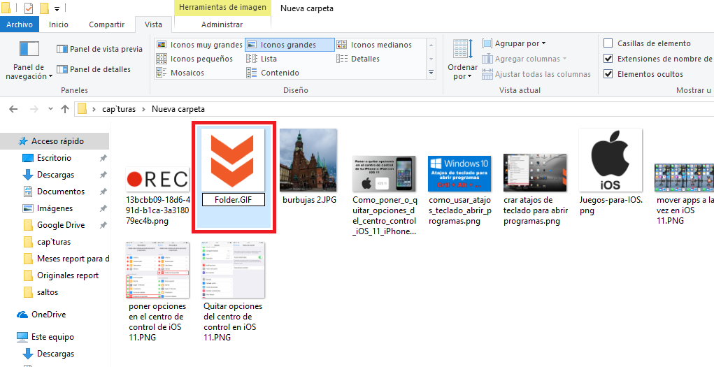 modificar la imagen que se ve en las carpetas de windows