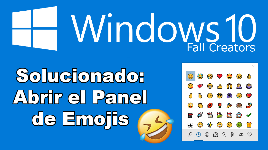 como abrir el panel de emoticonos de Windows 10 Fall creators