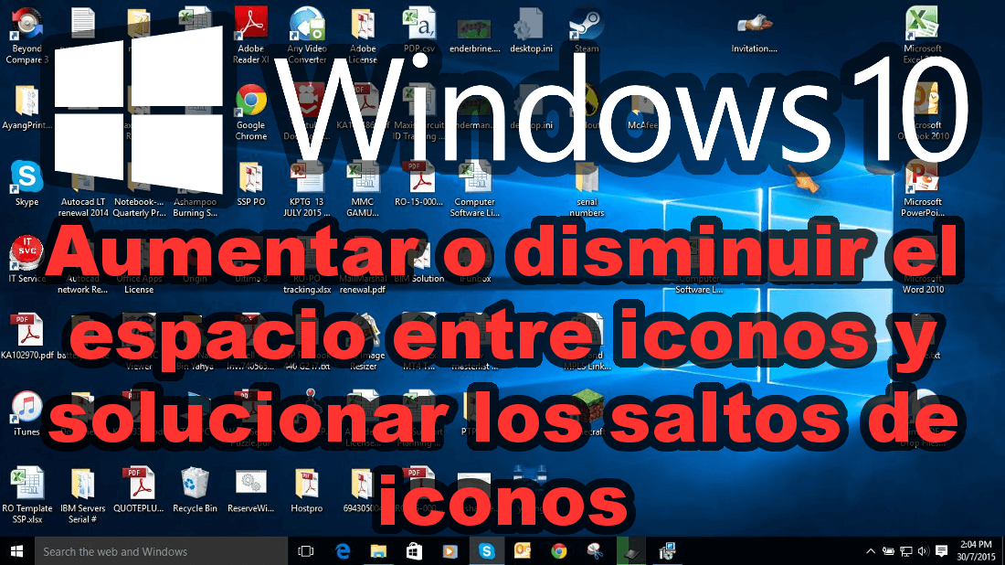 como evitar el salto de los iconos cuando los movemos en el escritorio asi como personalizar el espacio entre iconos del escritorio 