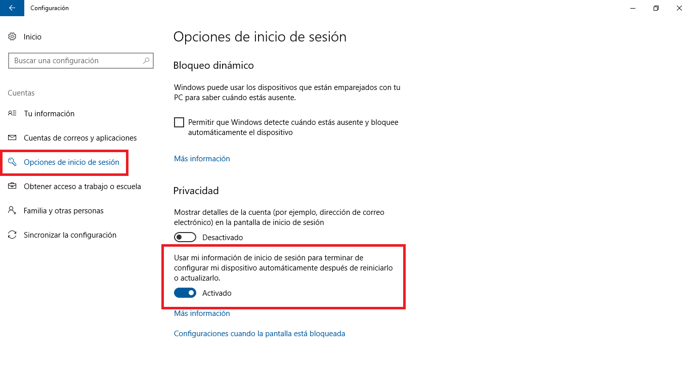 impedir la reapertura de los programas que no cerraste al apagar tu ordenador cuando vuelvas a iniciar windows 10 fall creators